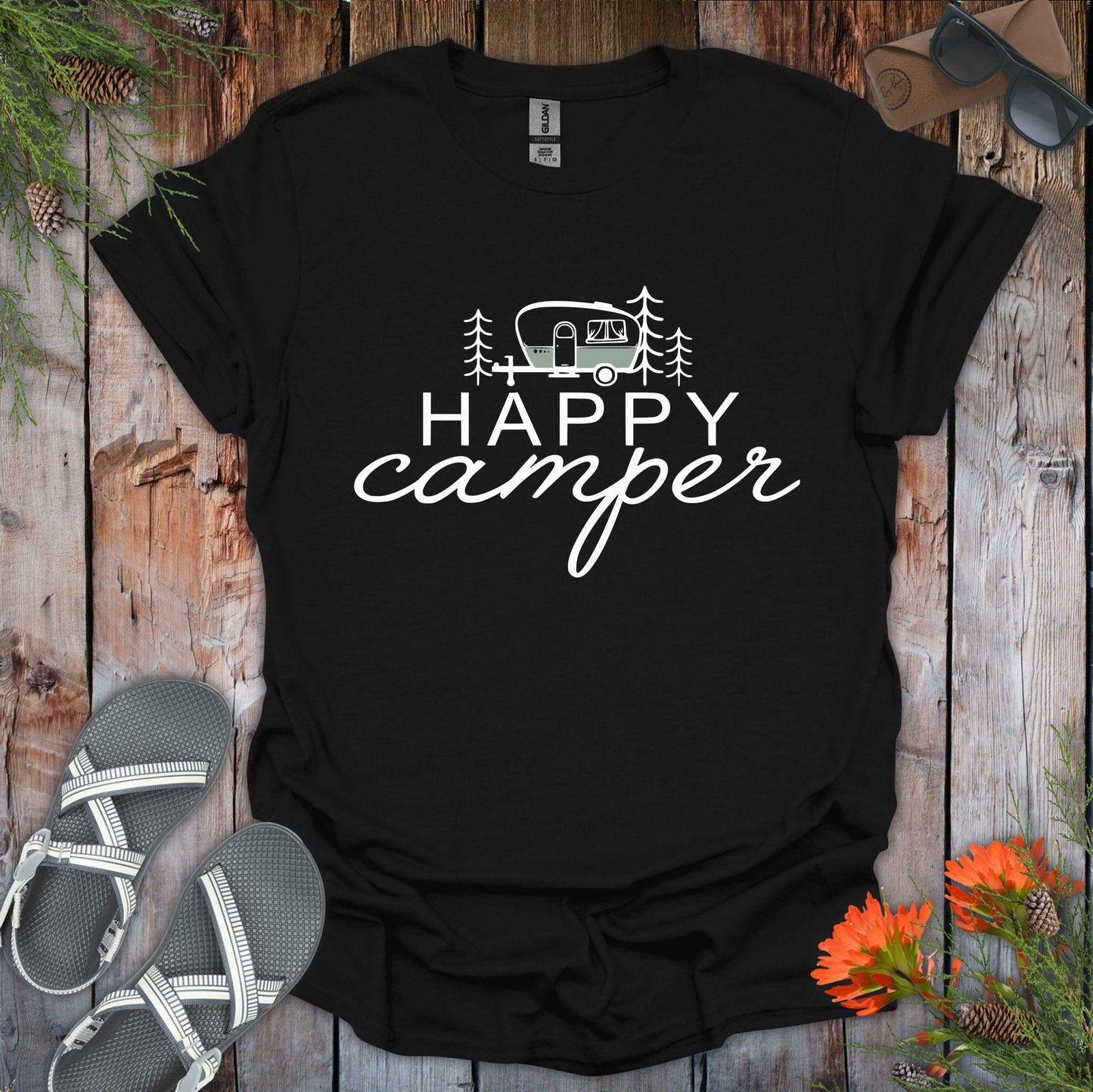 Happy Camper Green T-Shirt