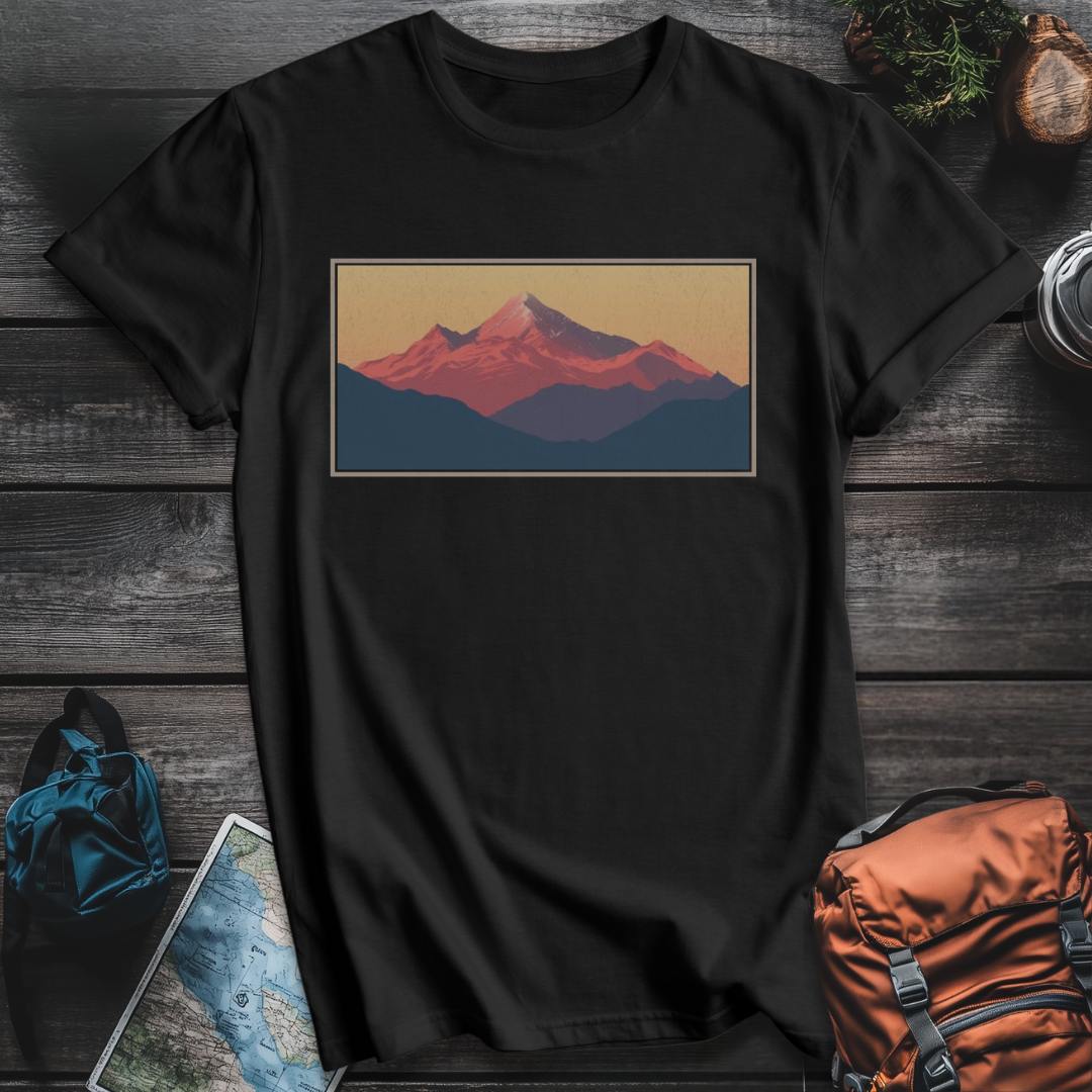 Printify T-Shirt Black / S Mountain Sun T-Shirt