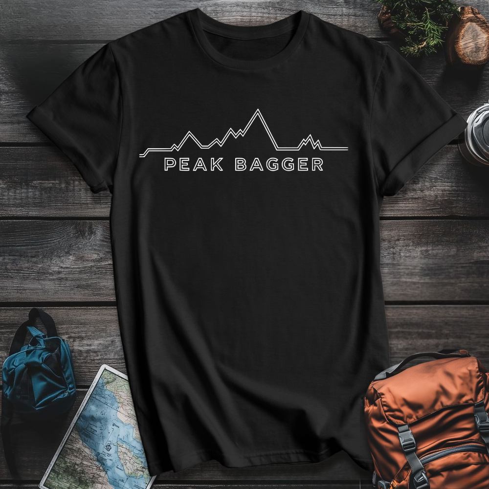 Printify T-Shirt Black / S Peak Bagger T-Shirt