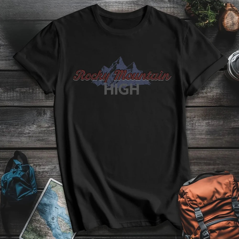 Printify T-Shirt Black / S Rocky Mountain High T-Shirt