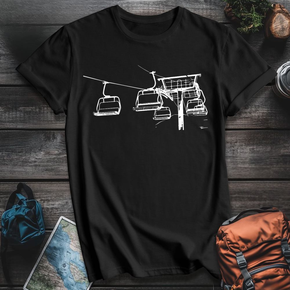 Printify T-Shirt Black / S Ski Lift T-Shirt