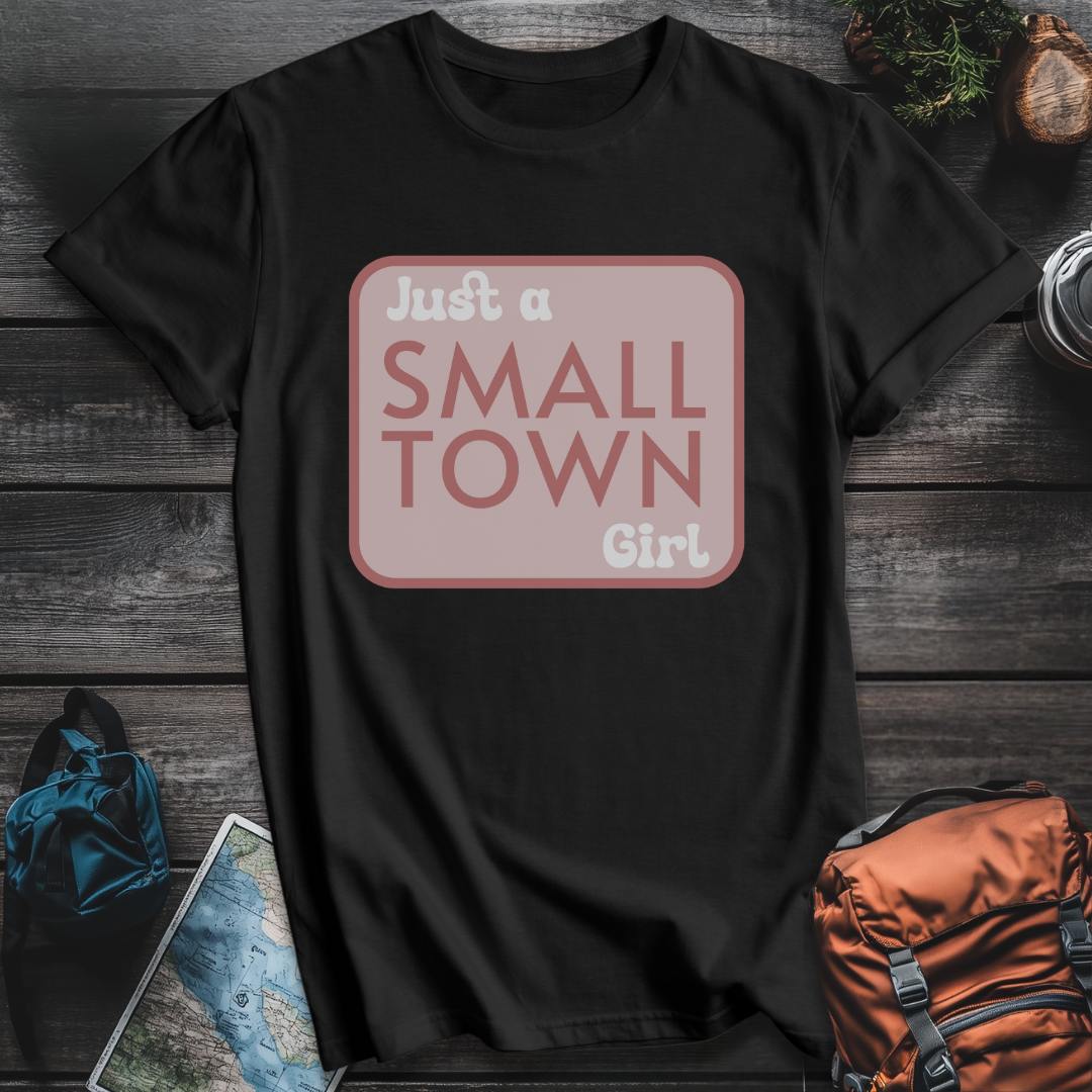 Printify T-Shirt Black / S Small Town Girl T-Shirt