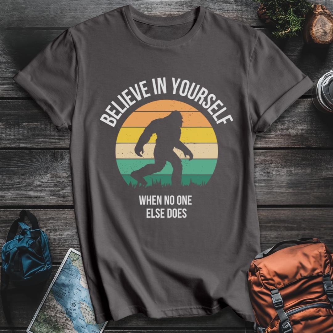 Printify T-Shirt Charcoal / S Bigfoot Believer In You T-Shirt