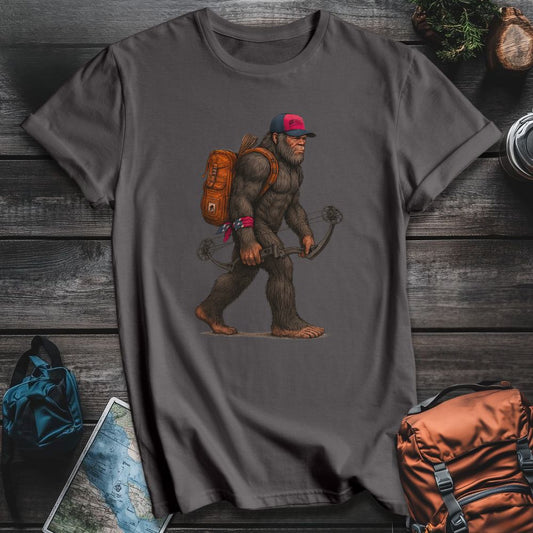 Printify T-Shirt Charcoal / S Bigfoot 'Merica Hunter T-Shirt