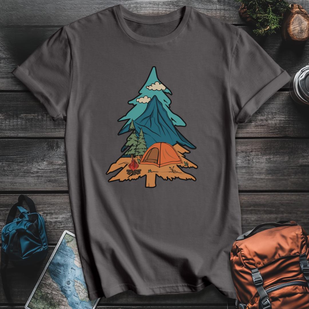 Printify T-Shirt Charcoal / S Camping Pine T-Shirt