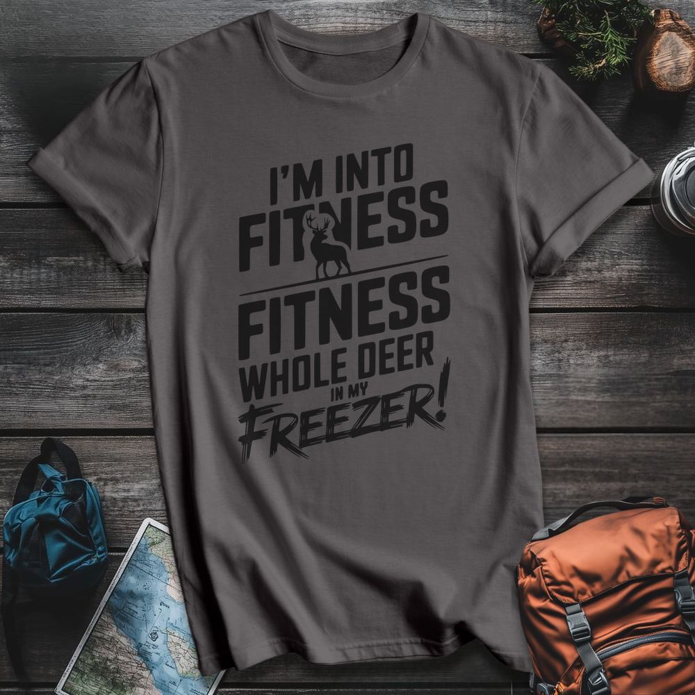 Printify T-Shirt Charcoal / S Deer Fitness T-Shirt