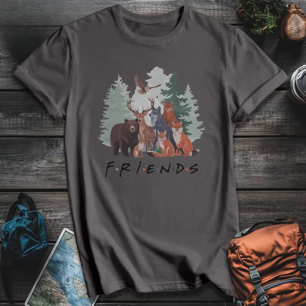 Printify T-Shirt Charcoal / S Forest Friends T-Shirt