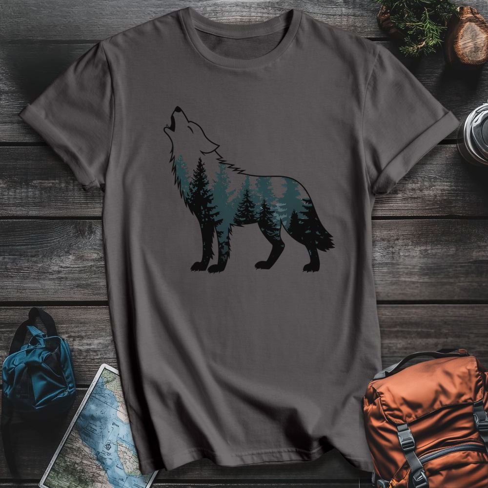 Printify T-Shirt Charcoal / S Howling Wild T-Shirt