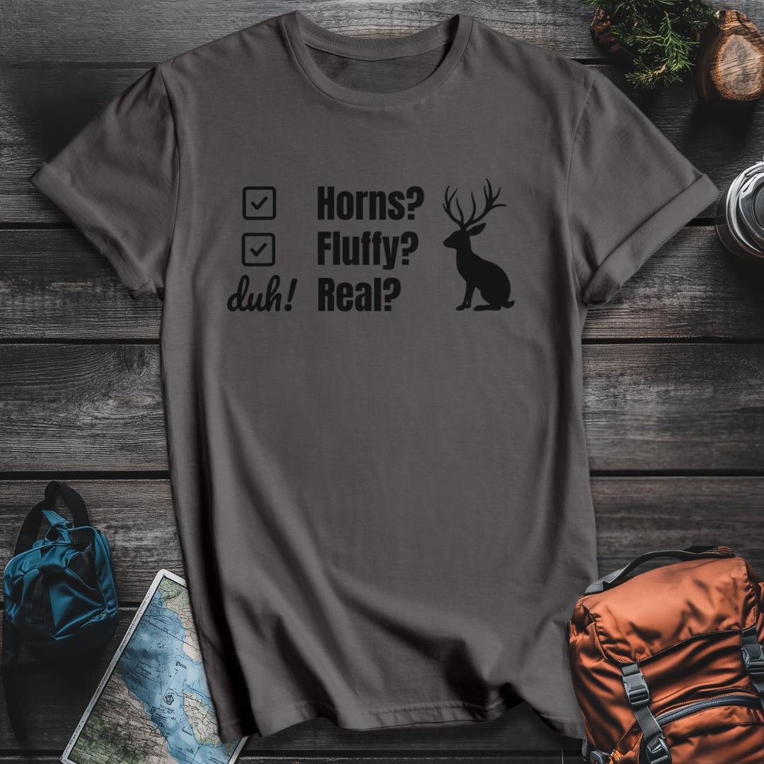 Printify T-Shirt Charcoal / S Jackalope Duh T-Shirt