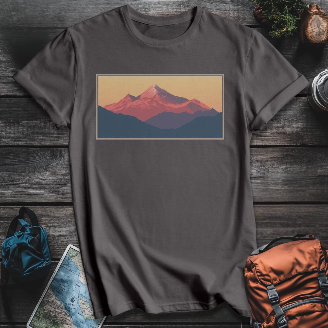 Printify T-Shirt Charcoal / S Mountain Sun T-Shirt