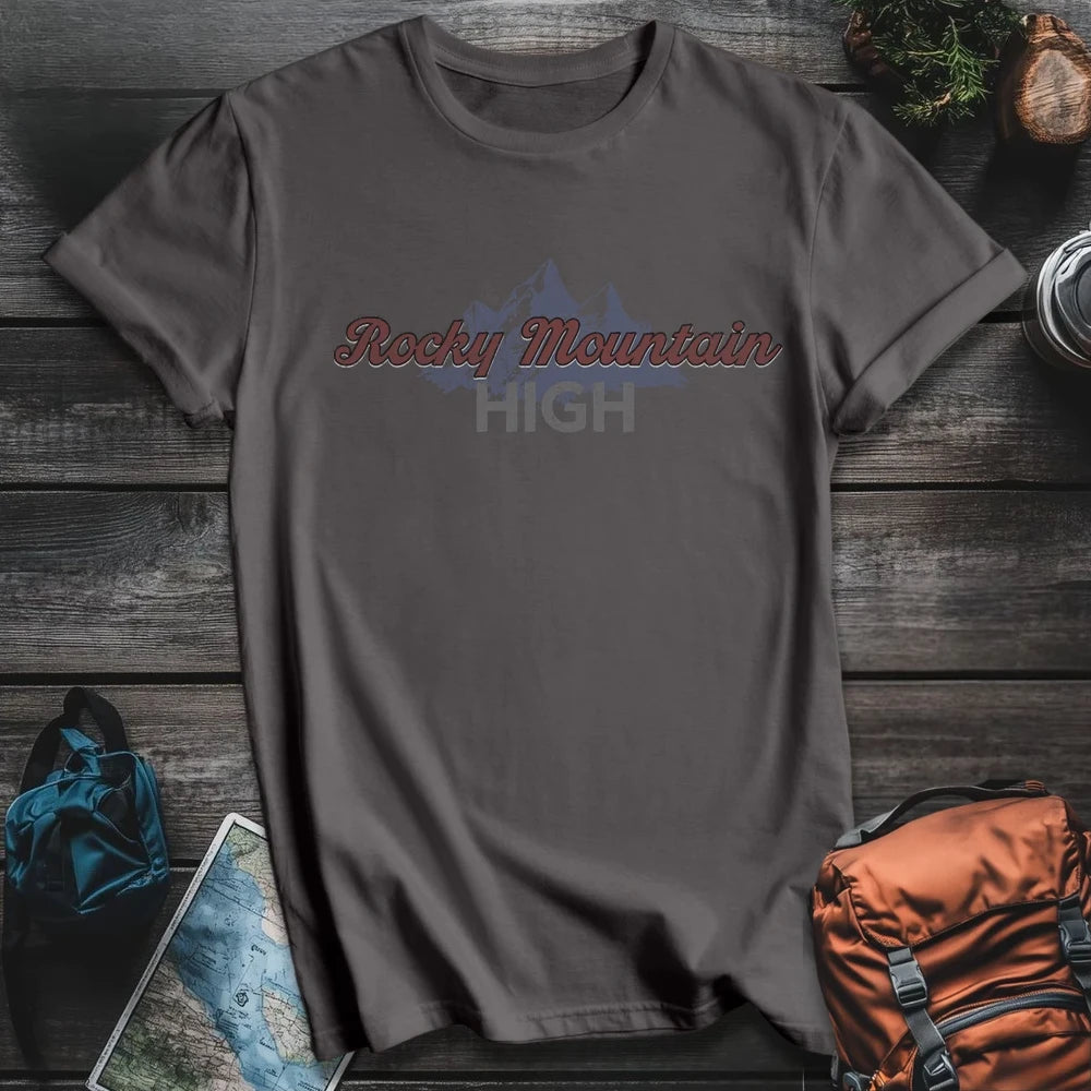Printify T-Shirt Charcoal / S Rocky Mountain High T-Shirt