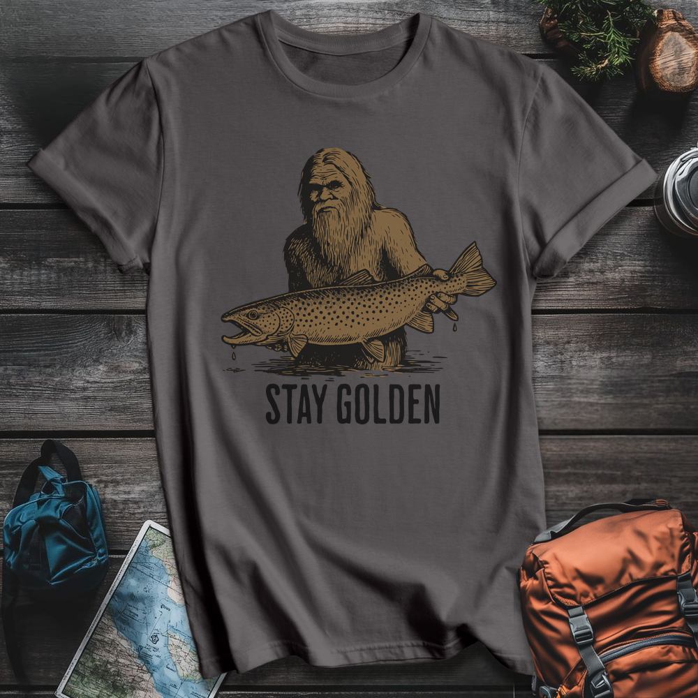 Printify T-Shirt Charcoal / S Stay Golden T-Shirt