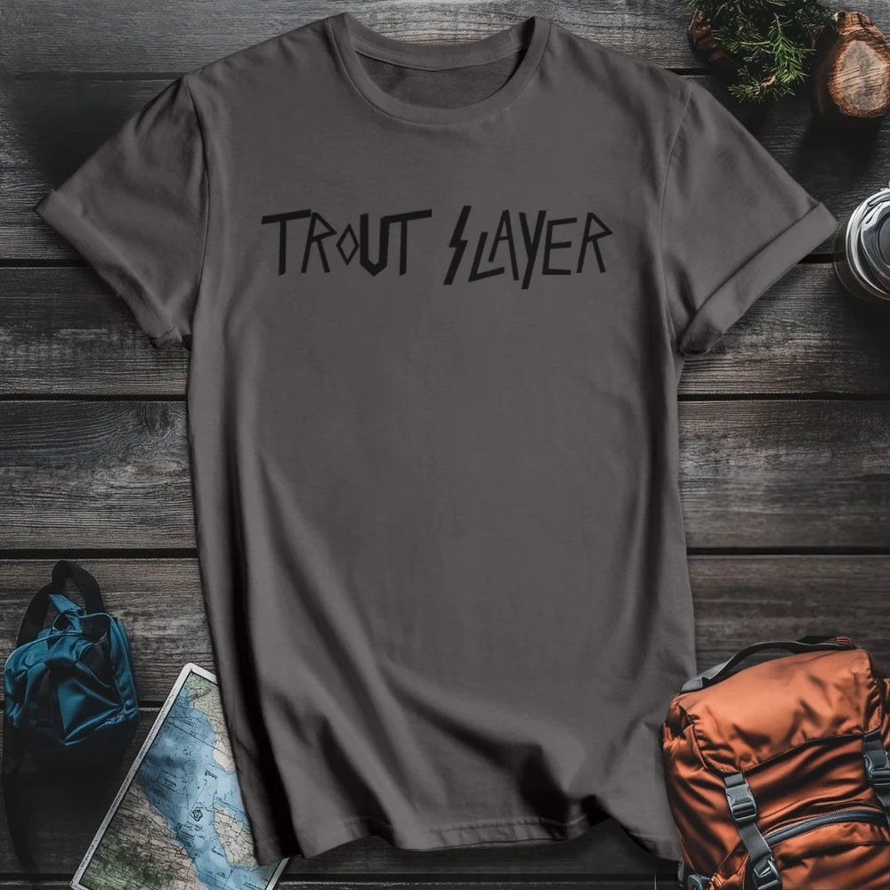 Printify T-Shirt Charcoal / S Trout Slayer T-Shirt