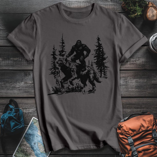 Printify T-Shirt Charcoal / S Wolf Rider T-Shirt