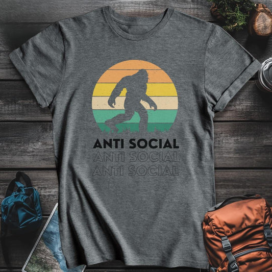 Printify T-Shirt Dark Heather / S Bigfoot Anti Social T-Shirt