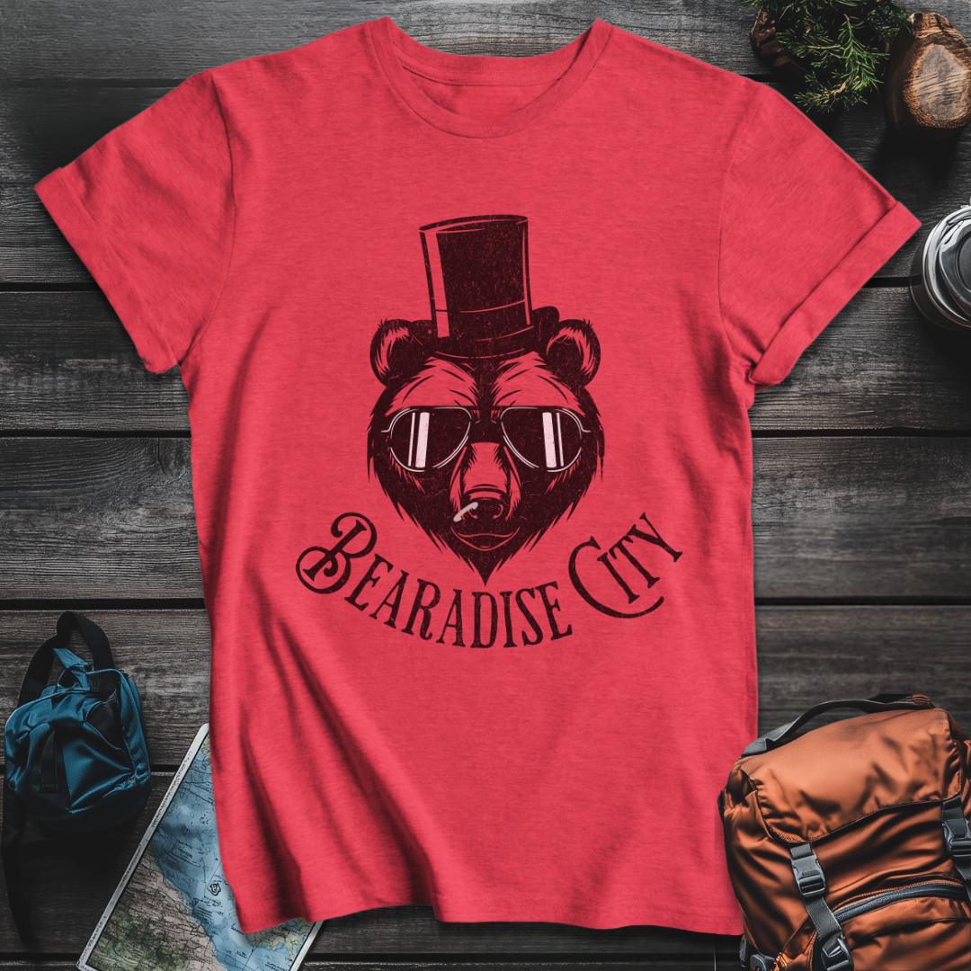Printify T-Shirt Heather Red / S Bearadise City T-Shirt