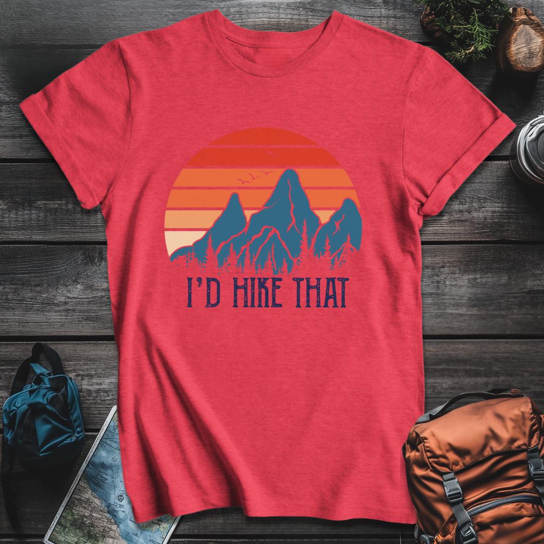 Printify T-Shirt Heather Red / S I'd Hike That T-Shirt