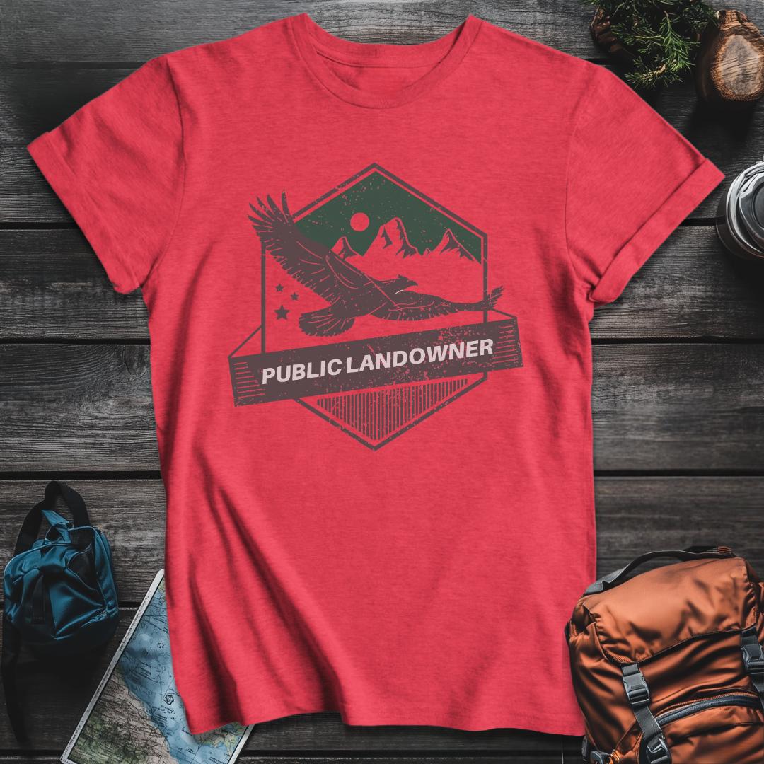 Printify T-Shirt Heather Red / S Public Landowner T-Shirt