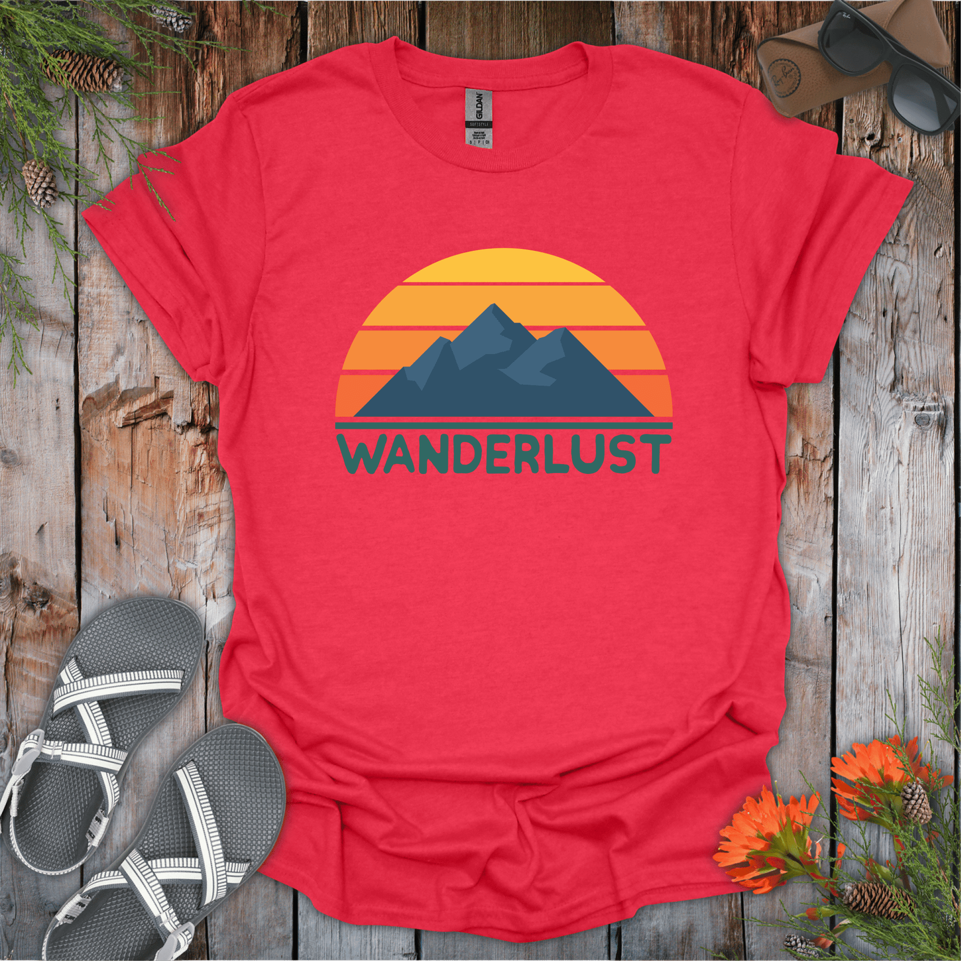 Printify T-Shirt Heather Red / S Wanderlust T-Shirt