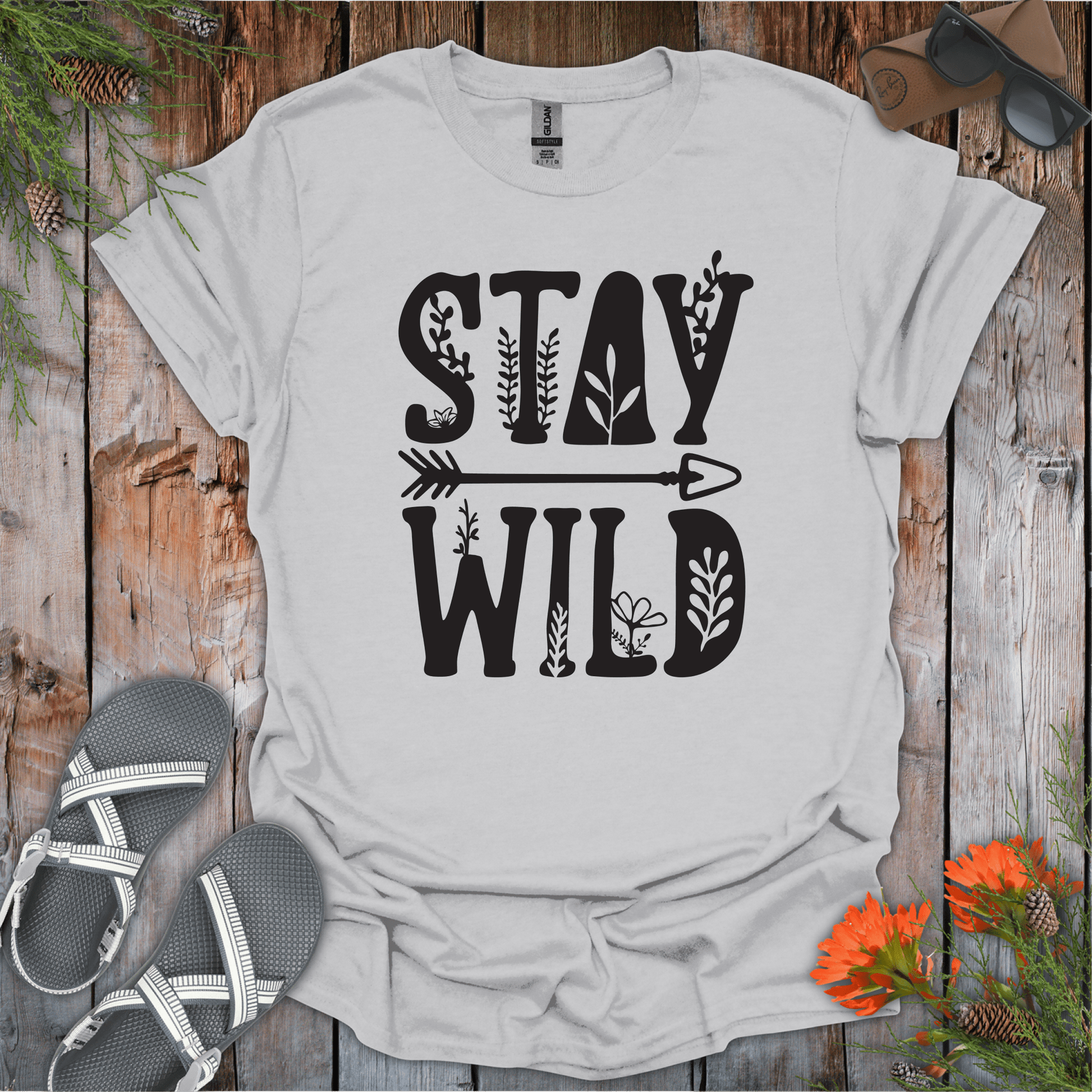 Printify T-Shirt Ice Grey / S Stay Wild T-Shirt