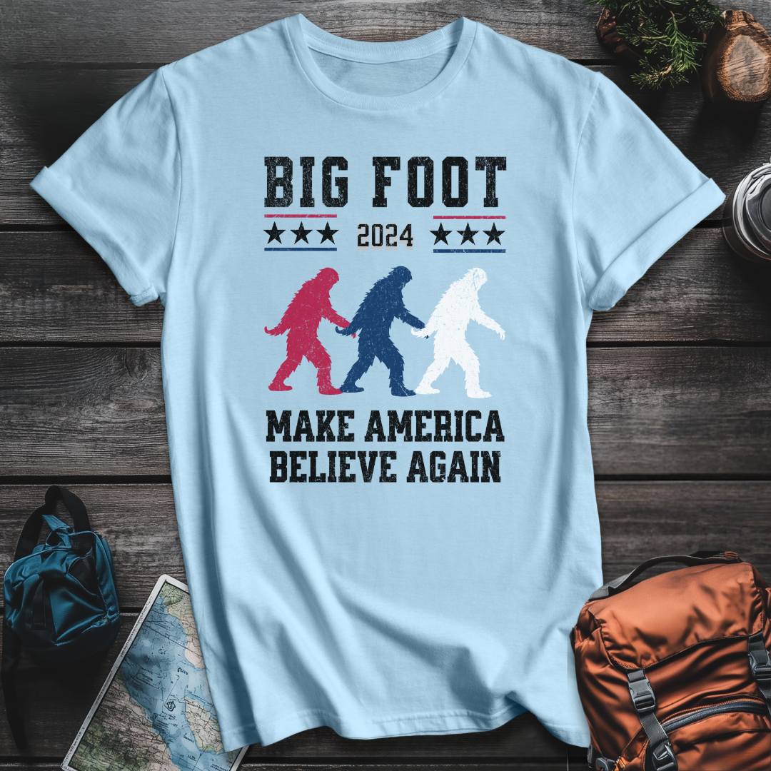 Printify T-Shirt Light Blue / S Bigfoot For President T-Shirt