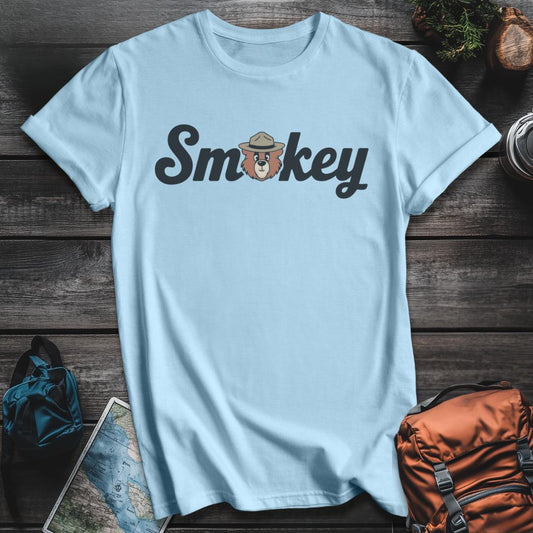 Printify T-Shirt Light Blue / S Smokey Cursive T-Shirt
