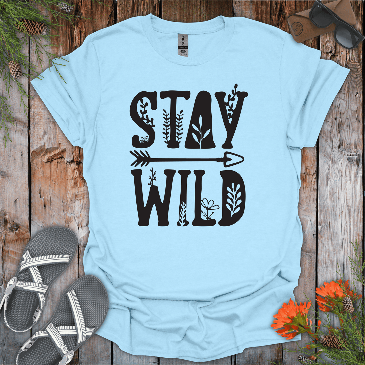 Printify T-Shirt Light Blue / S Stay Wild T-Shirt