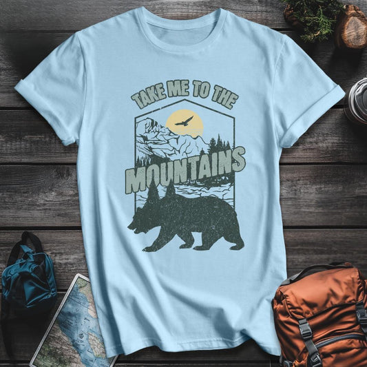 Printify T-Shirt Light Blue / S Take Me To The Mountains T-Shirt