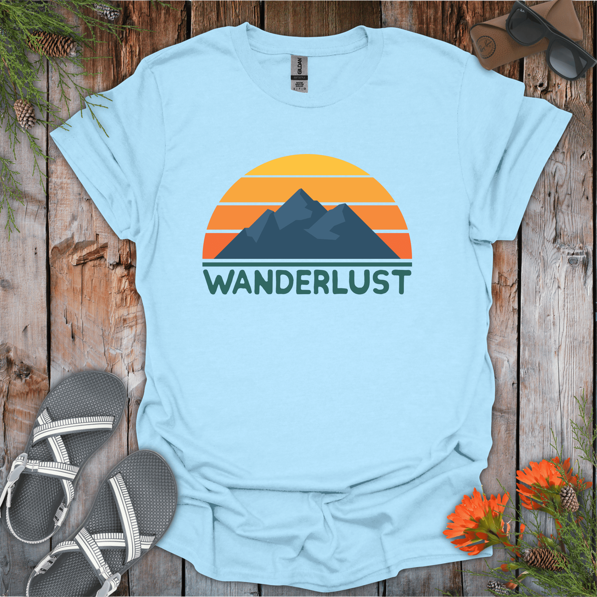 Printify T-Shirt Light Blue / S Wanderlust T-Shirt