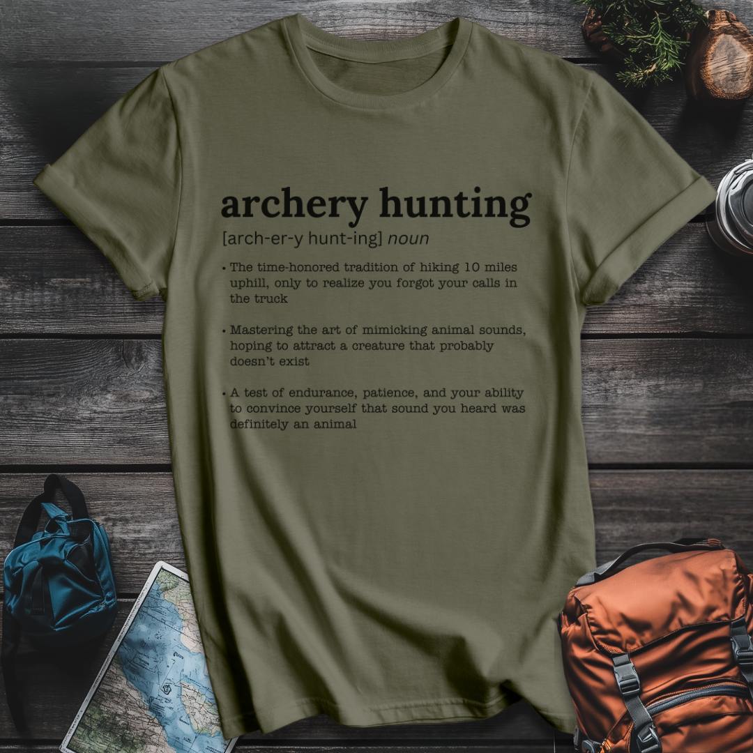 Printify T-Shirt Military Green / S Archery Hunting Defined T-Shirt