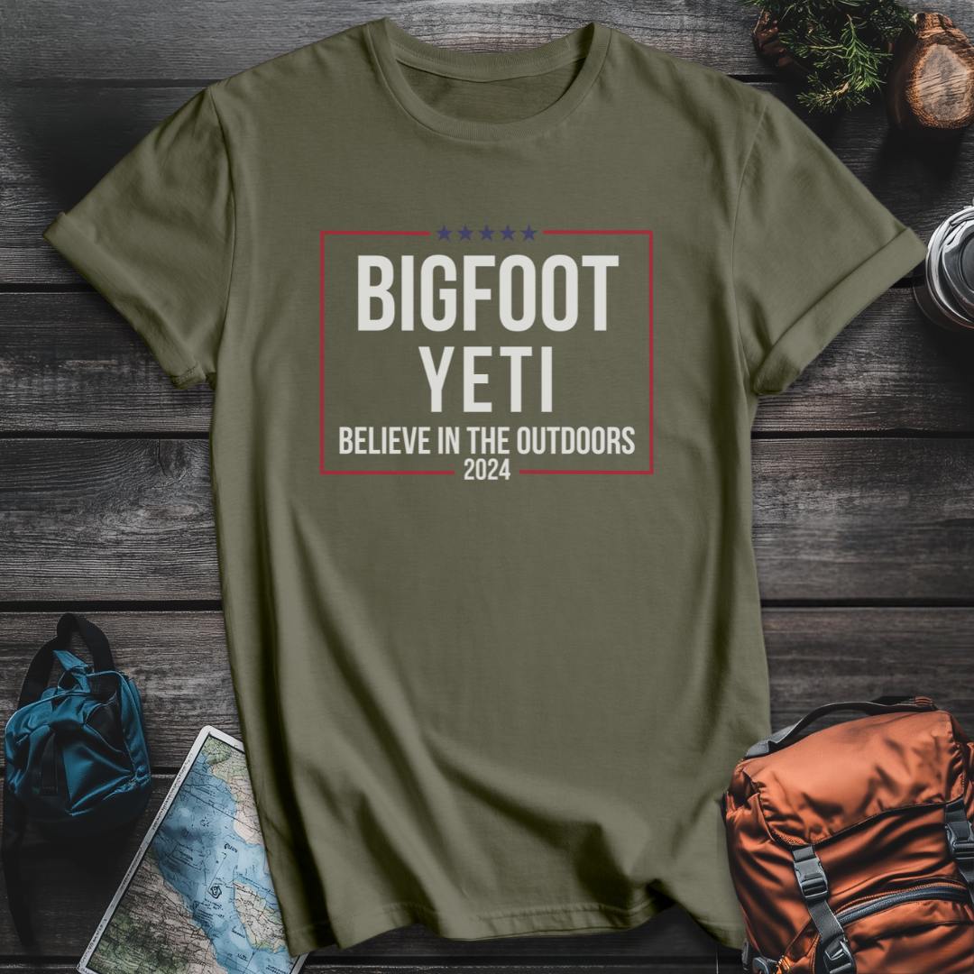 Printify T-Shirt Military Green / S Believe Outdoors 2024 T-Shirt