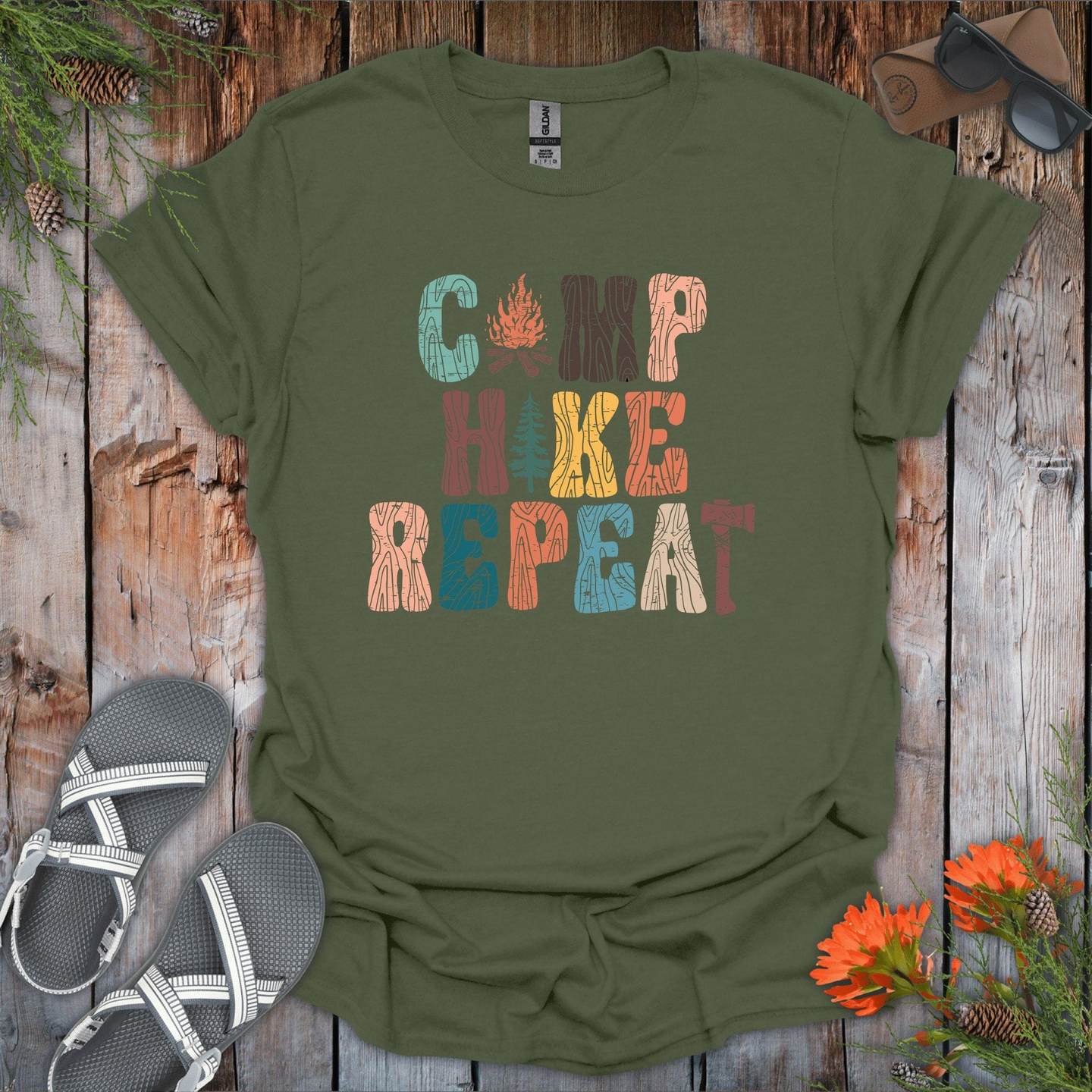 Camp, Hike, Repeat T-Shirt