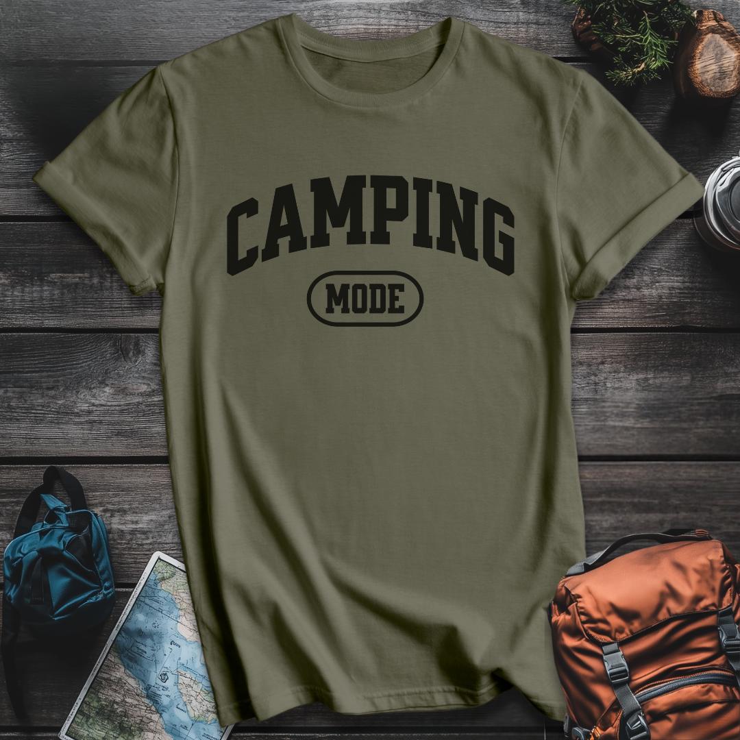 Printify T-Shirt Military Green / S Camping Mode T-Shirt
