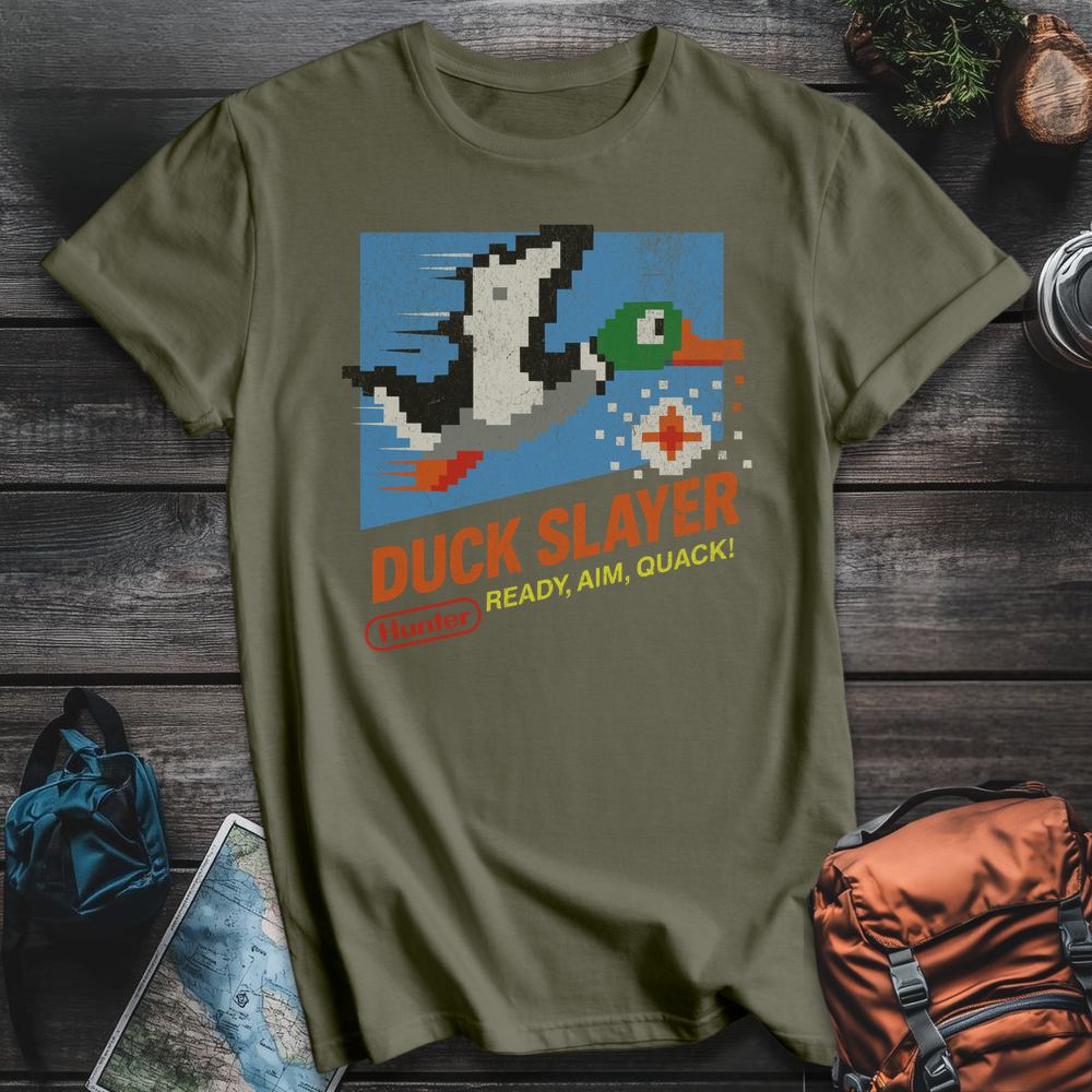 Printify T-Shirt Military Green / S Duck Slayer T-Shirt