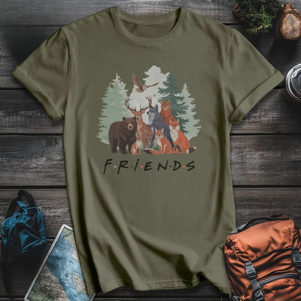 Printify T-Shirt Military Green / S Forest Friends T-Shirt