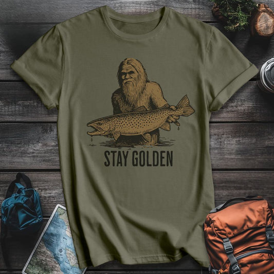 Printify T-Shirt Military Green / S Stay Golden T-Shirt
