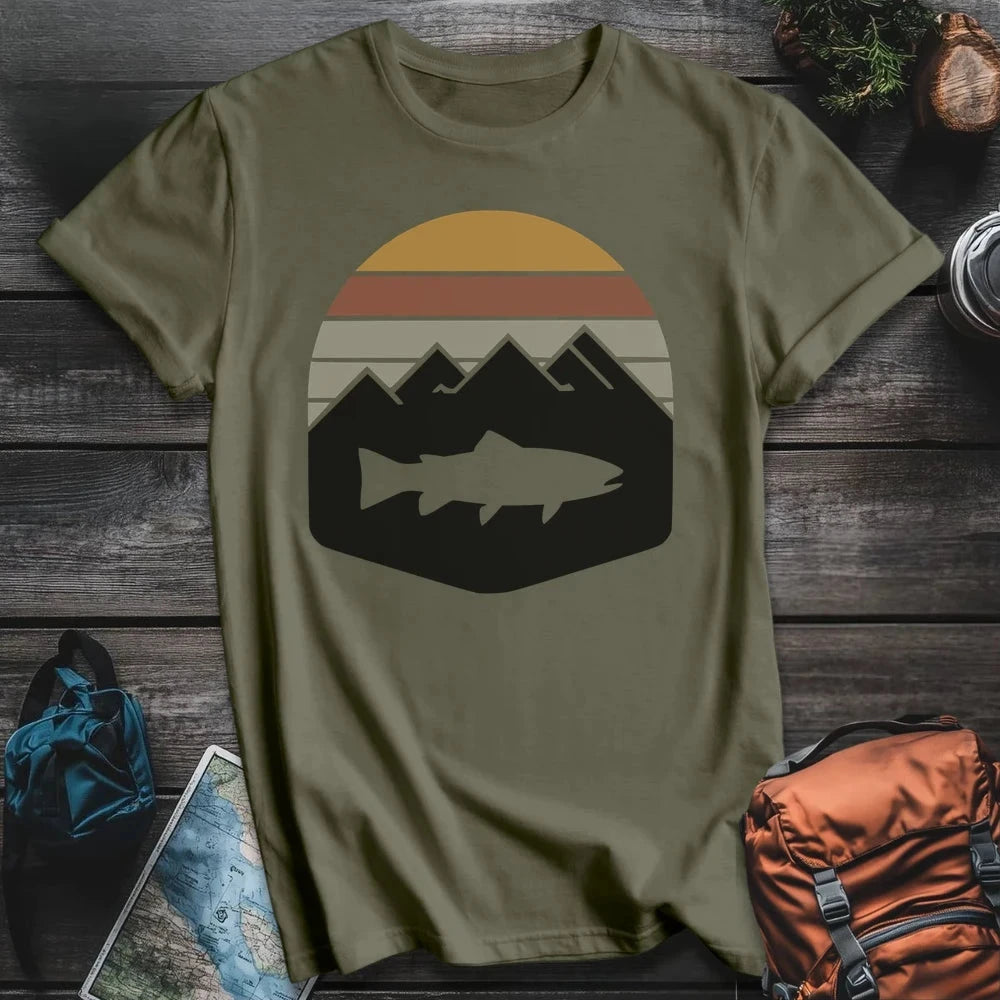 Printify T-Shirt Military Green / S Trout Life T-Shirt