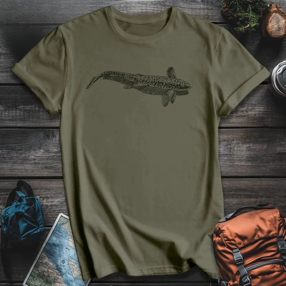 Printify T-Shirt Military Green / S Trout Shadow T-Shirt
