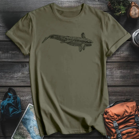 Printify T-Shirt Military Green / S Trout Shadow T-Shirt
