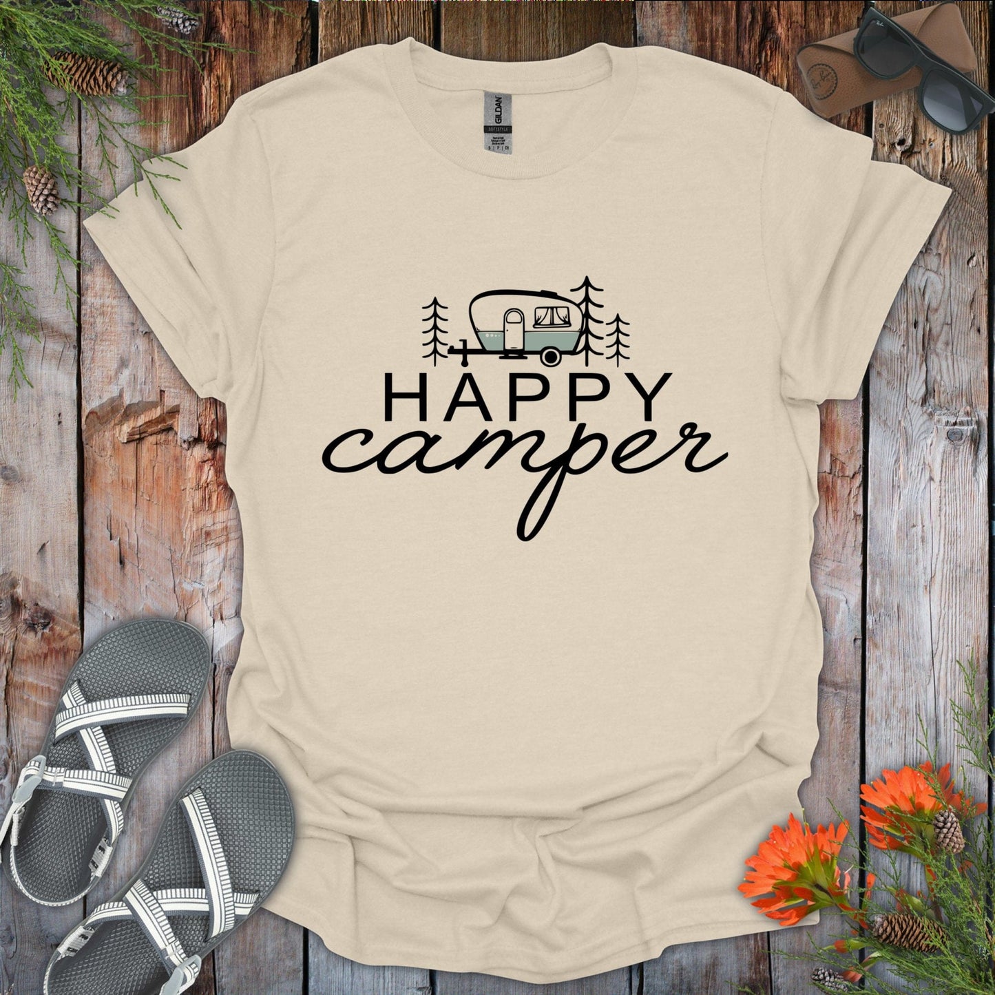 Happy Camper Green T-Shirt