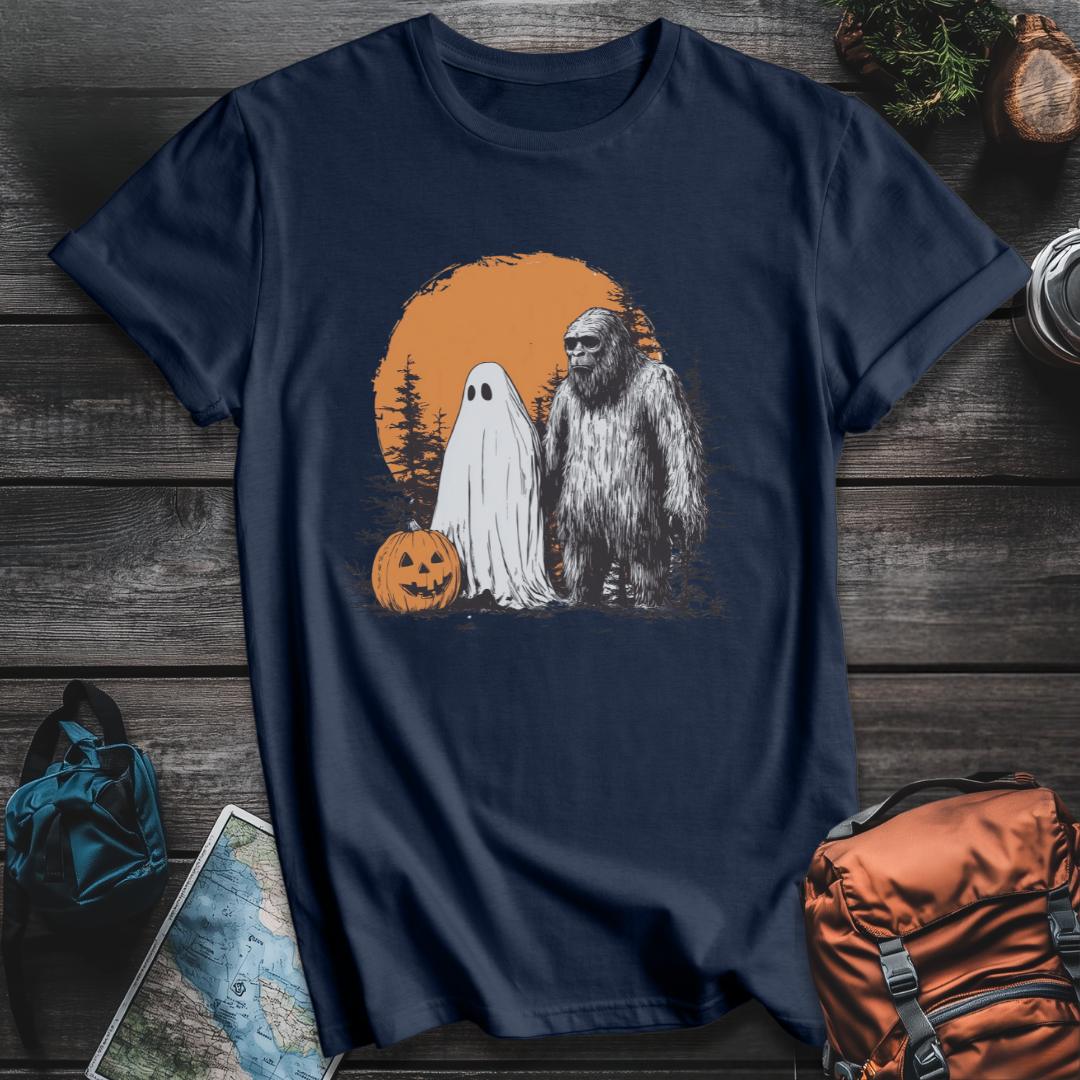 Printify T-Shirt Navy / S Bigfoot & Ghost T-Shirt