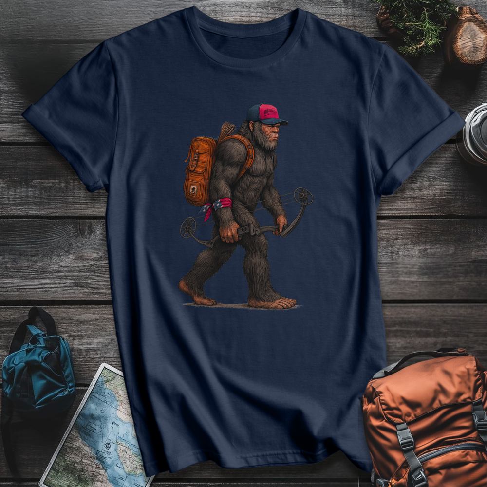 Printify T-Shirt Navy / S Bigfoot 'Merica Hunter T-Shirt