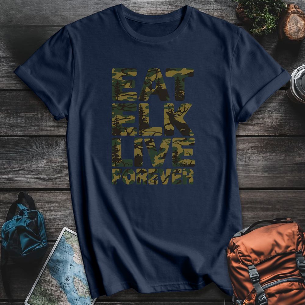 Printify T-Shirt Navy / S Eat Elk T-Shirt