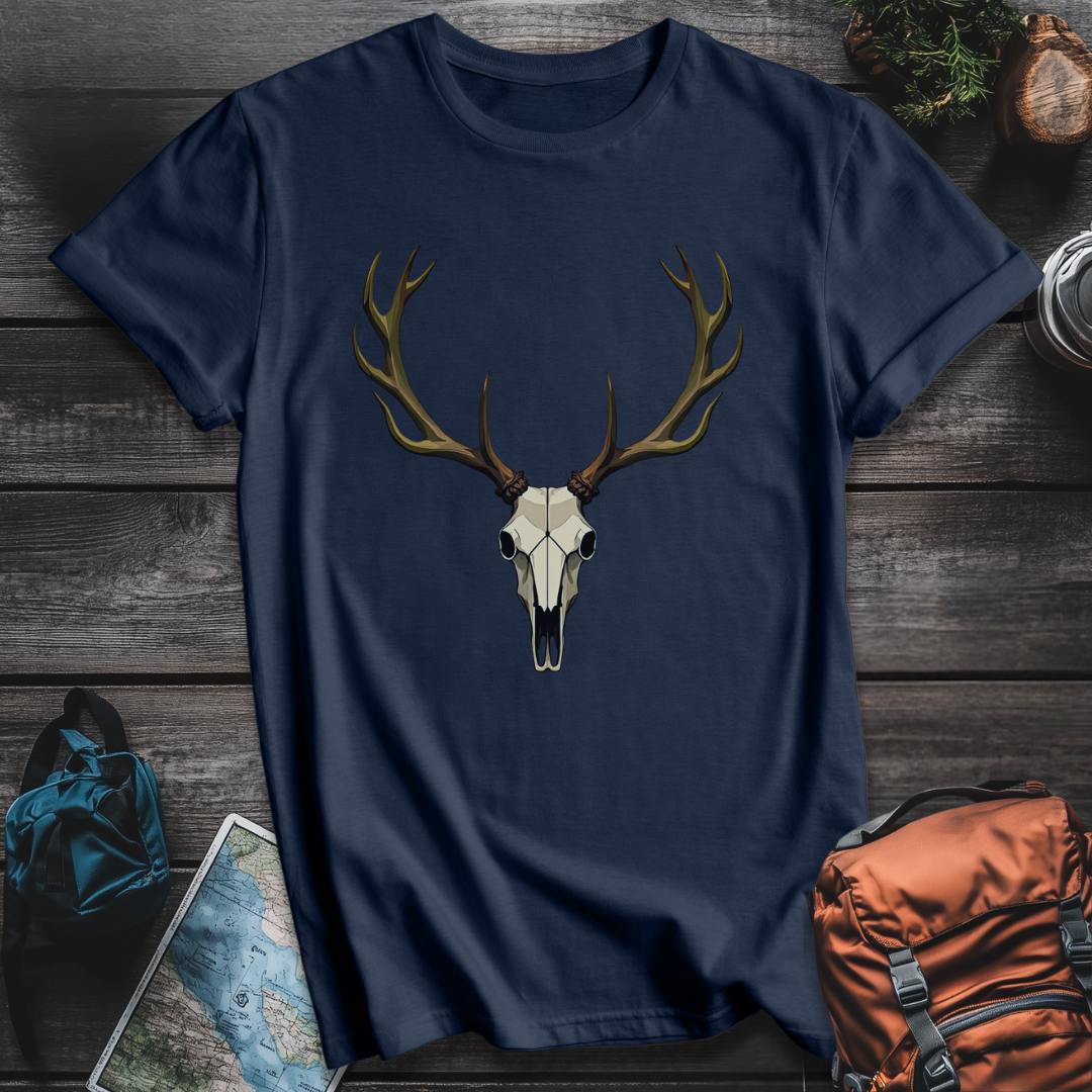 Printify T-Shirt Navy / S Elk Skull T-Shirt