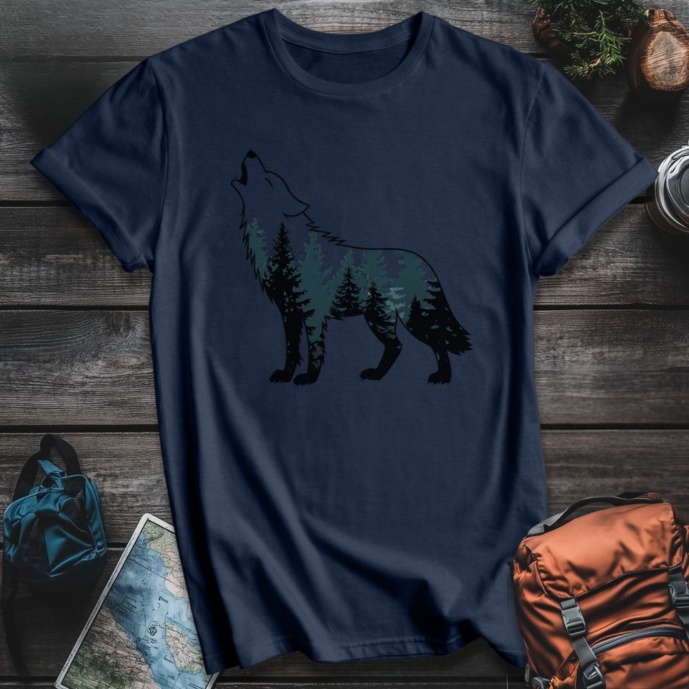 Printify T-Shirt Navy / S Howling Wild T-Shirt