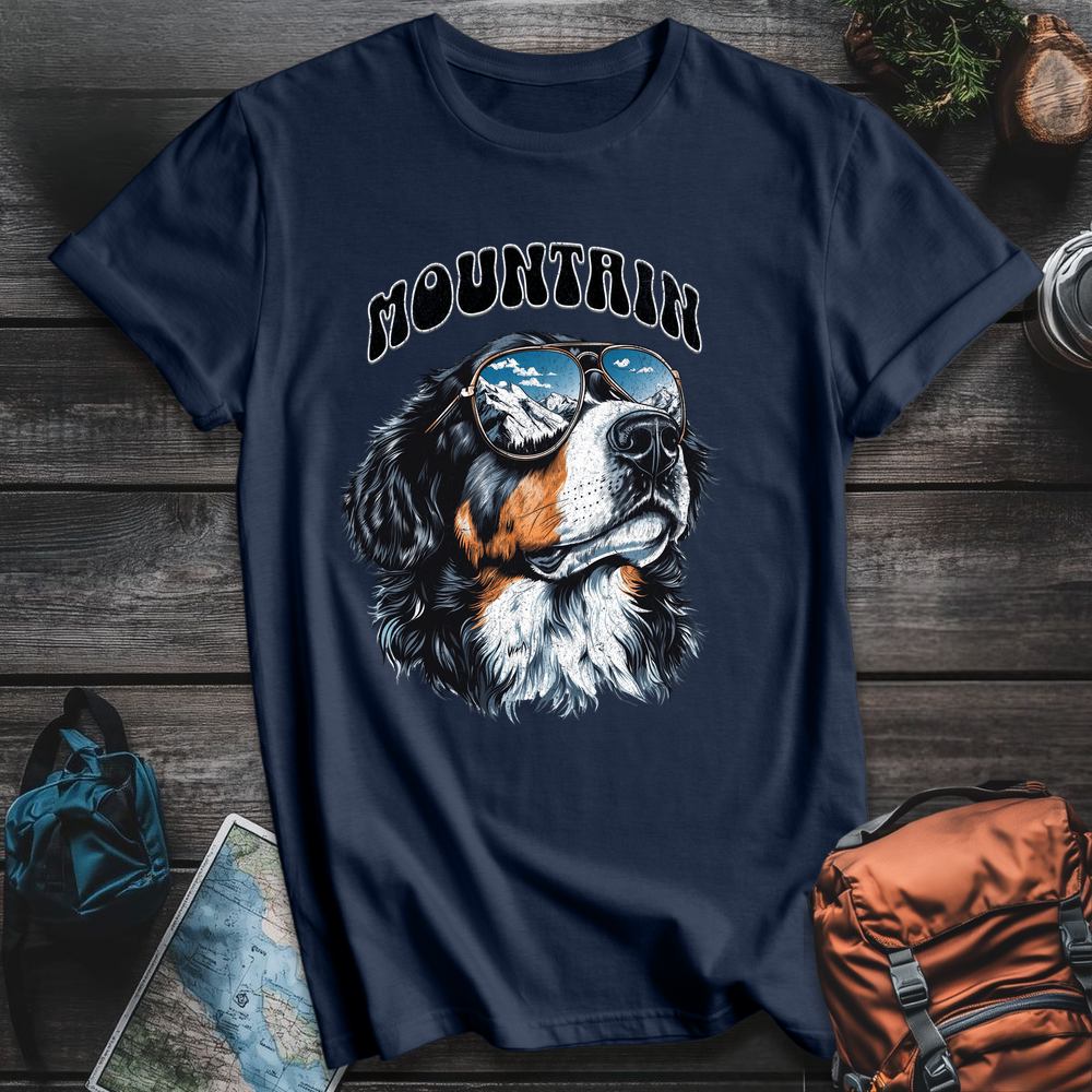 Printify T-Shirt Navy / S Mountain Dog T-Shirt