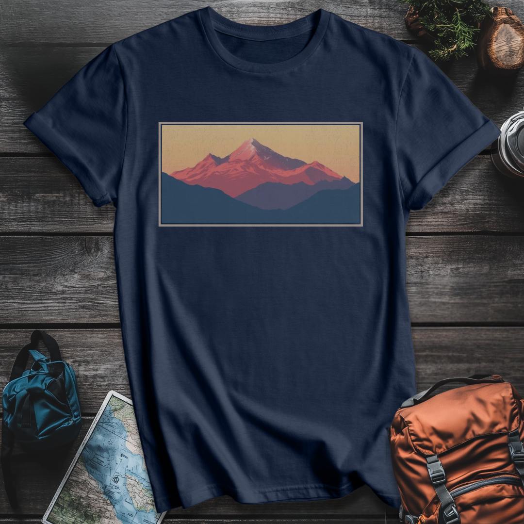 Printify T-Shirt Navy / S Mountain Sun T-Shirt