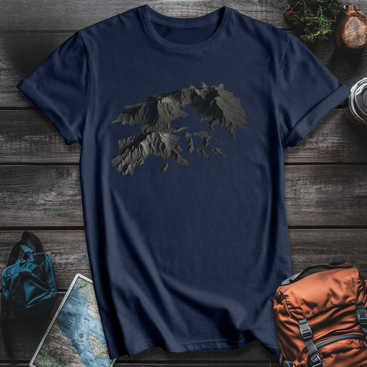 Printify T-Shirt Navy / S Mountain Topographic T-Shirt