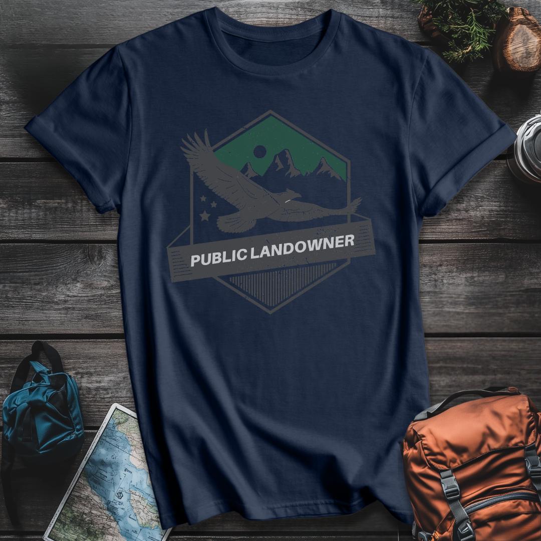 Printify T-Shirt Navy / S Public Landowner T-Shirt
