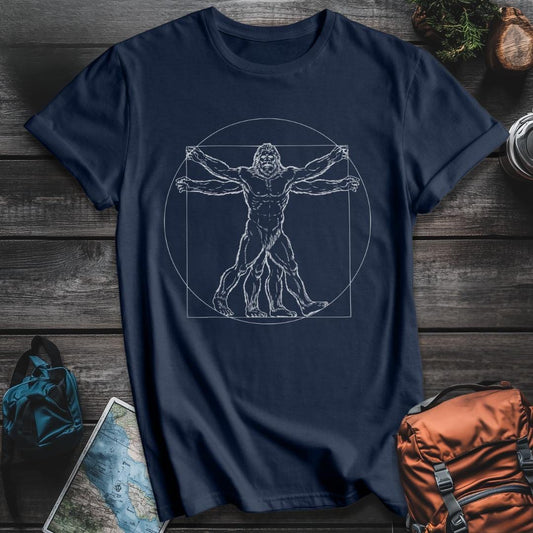 Printify T-Shirt Navy / S Vitruvian Bigfoot T-Shirt